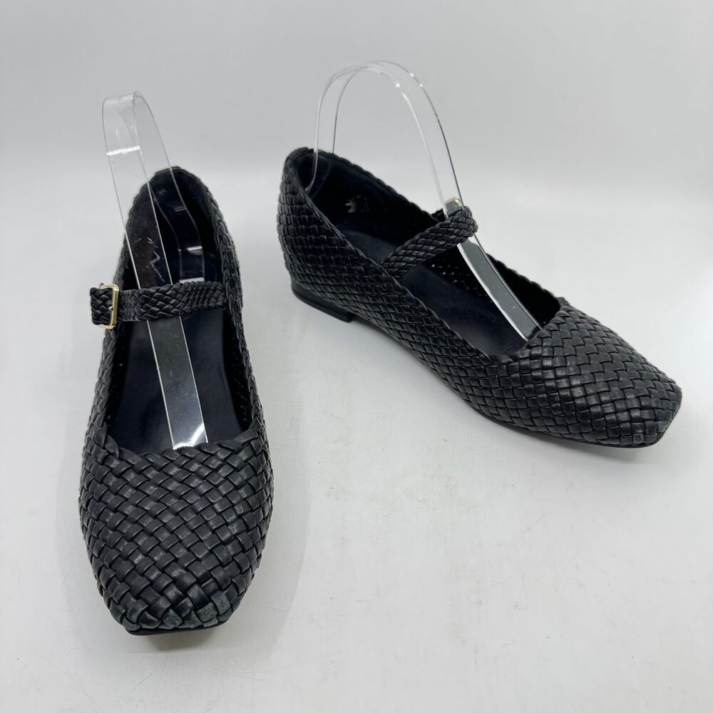 BARED FOOTWEAR Surfbird Black Woven Ballet Flats
